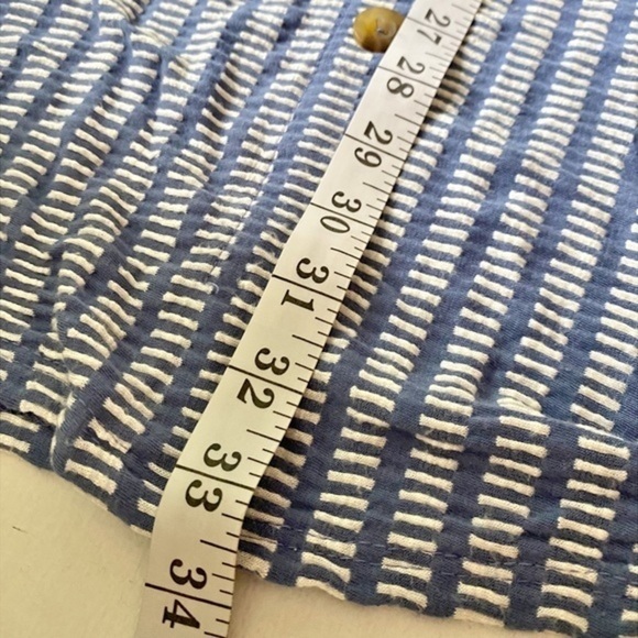 Caution To The Wind Blue‎ and White Sleeveless Dress with Buttons - Picture 8 of 8